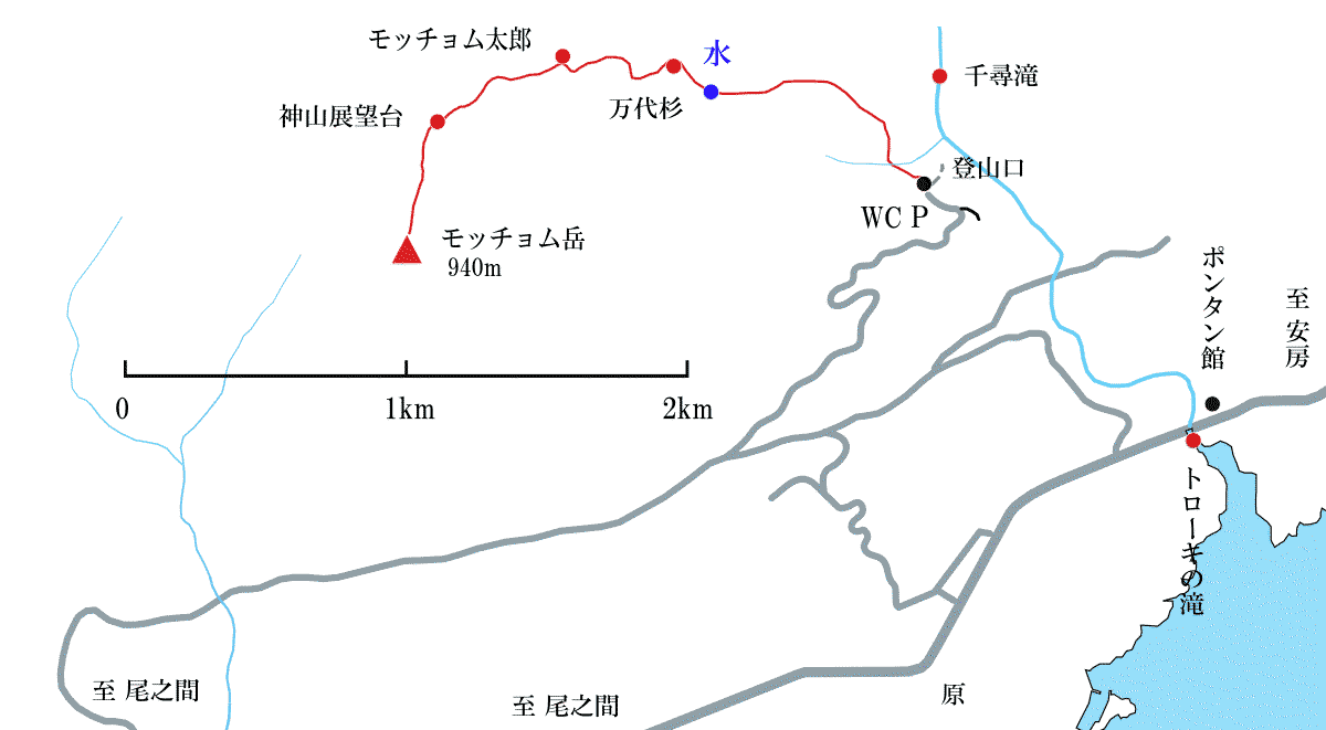 モッチョム岳コース地図