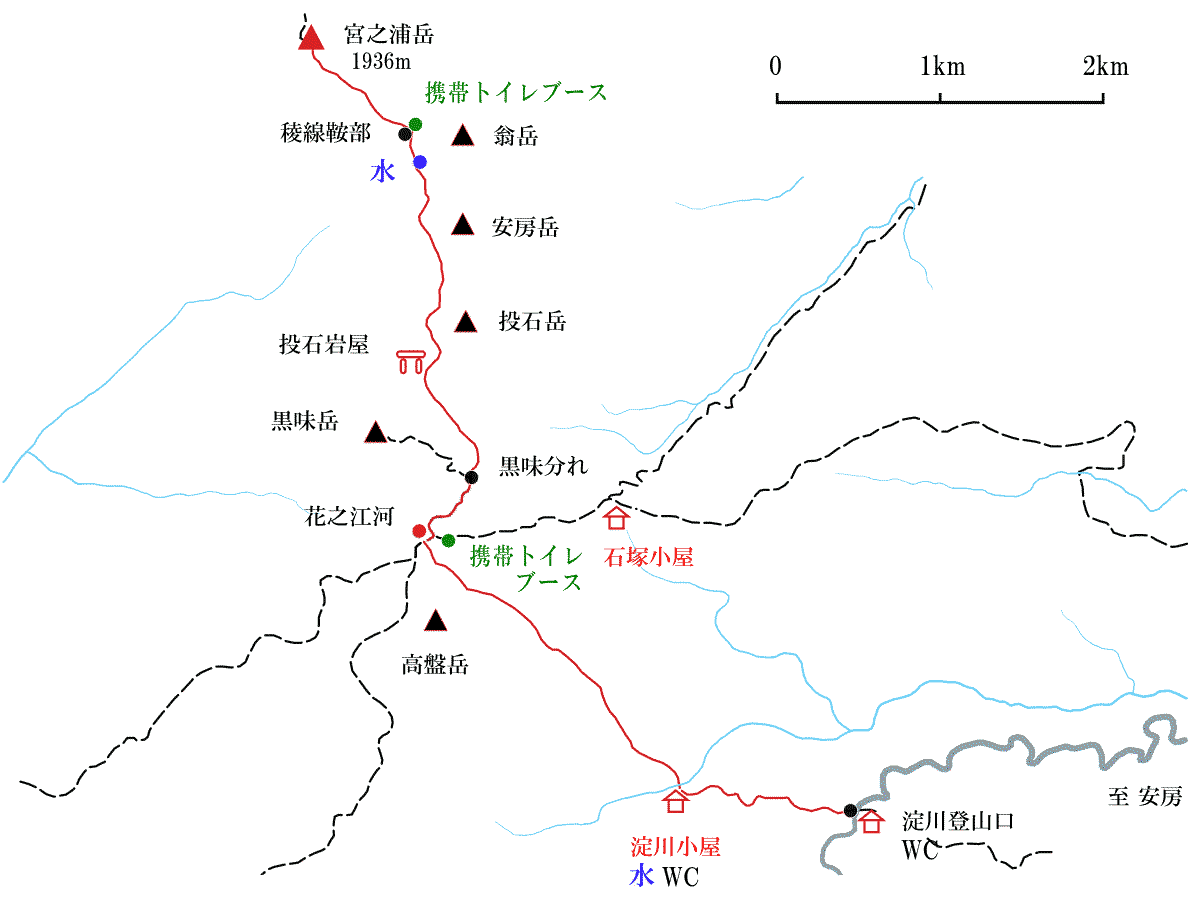 宮之浦岳コース地図