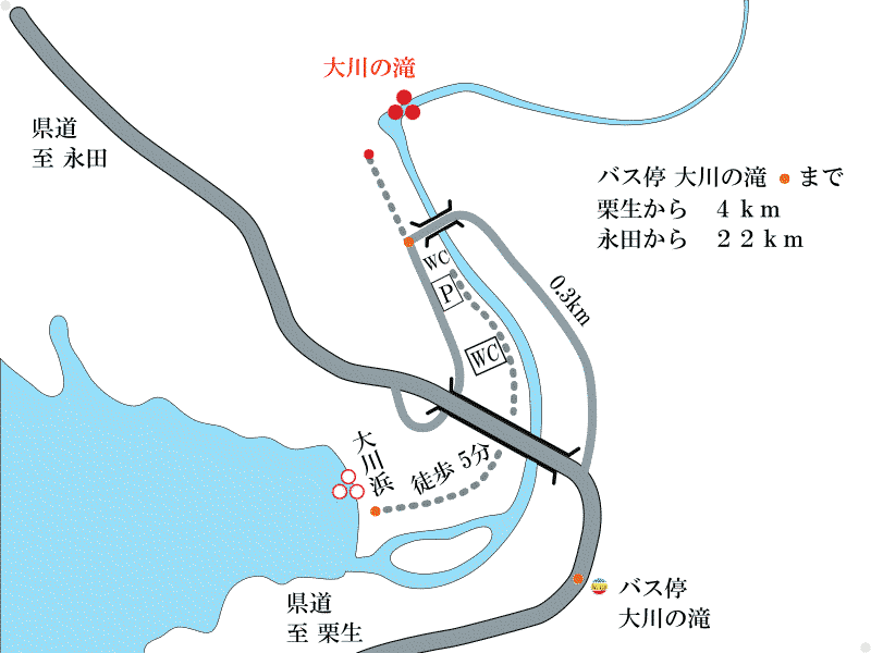 大川の滝周辺地図
