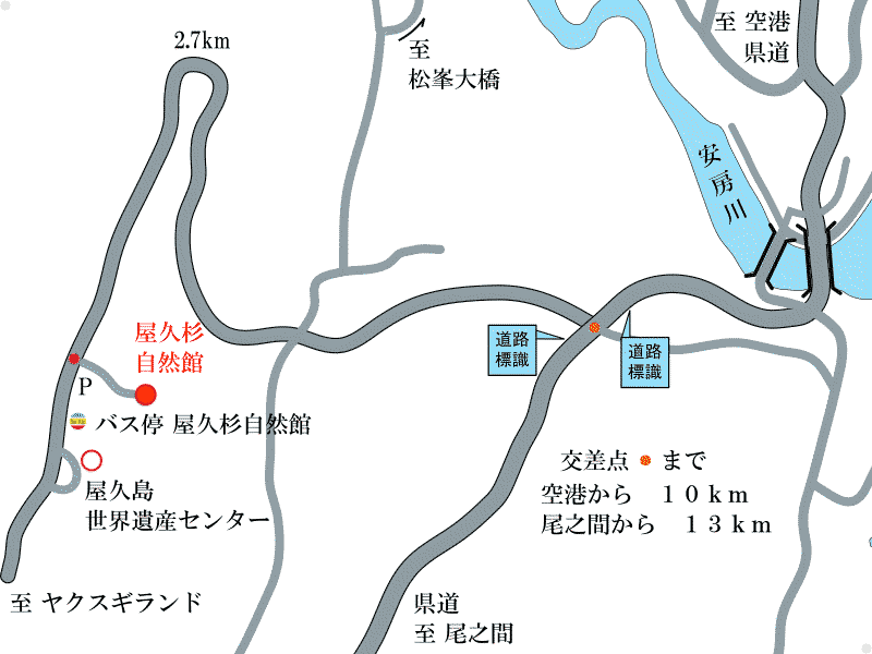 屋久杉自然館周辺地図